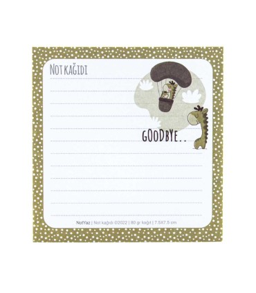 کاغذ یادداشت 50 برگ نوت یاز 7.5×7.5 سانت - طرح 12