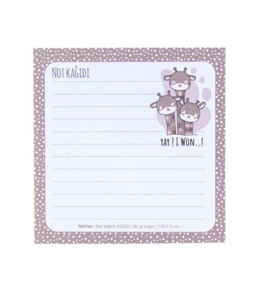 کاغذ یادداشت 50 برگ نوت یاز 7.5×7.5 سانت - طرح26