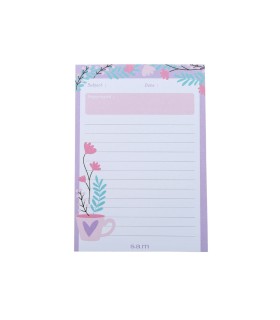 یادداشت یادآور 50 برگ A6 سم - طرح گلدان