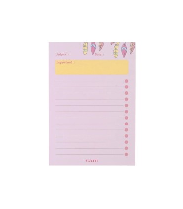 یادداشت یادآور 50 برگ A6 سم - طرح پر