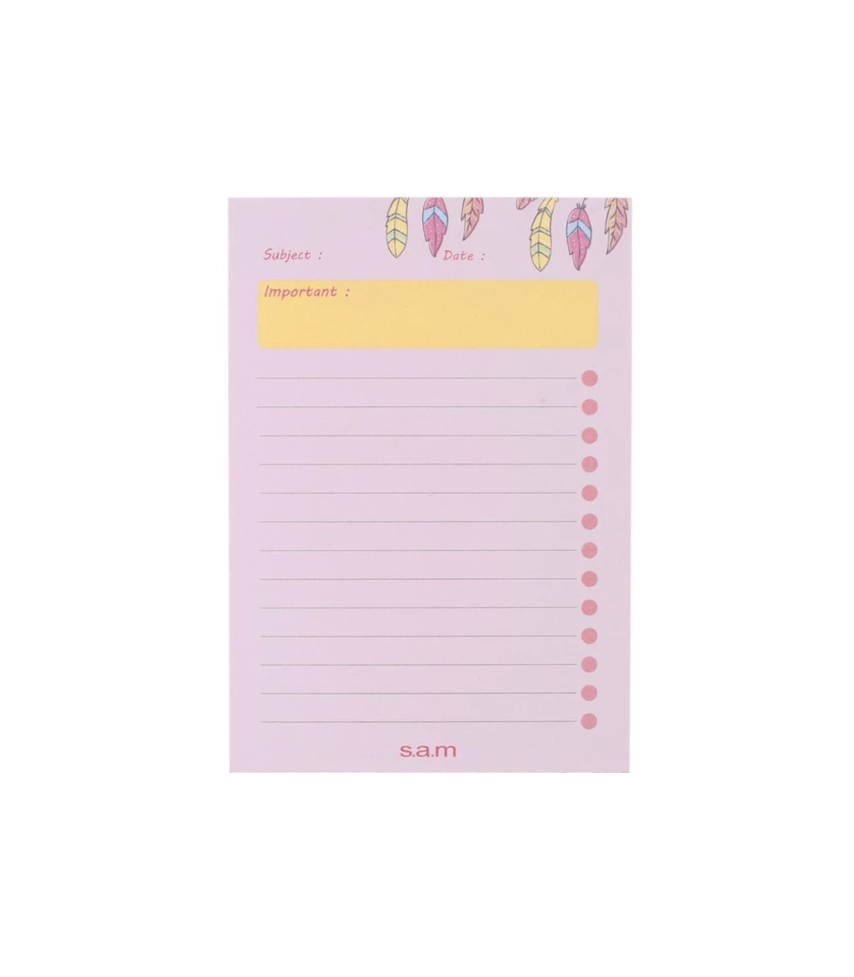 یادداشت یادآور 50 برگ A6 سم - طرح پر