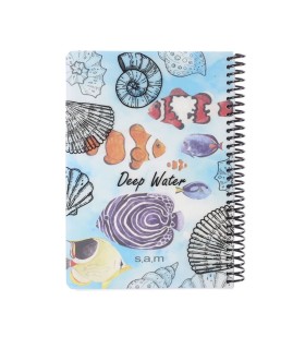 دفتر وزیری جلد P.P سه بعدی 100 برگ سم- طرح Deep Water