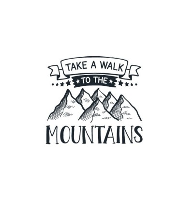 استیکر طرح take a walk to the mountain