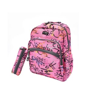 کوله پشتی مدرسه تنسر مدل آریو- طرح اسکیتی صورتی