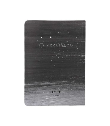 دفتر شومیز کلاسیک 100 برگ سم- طرح سیاره ها رنگ مشکی