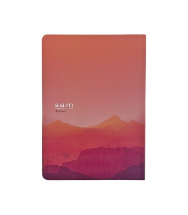 دفتر شومیز کلاسیک 100 برگ سم- طرح کوهستان رنگ قرمز