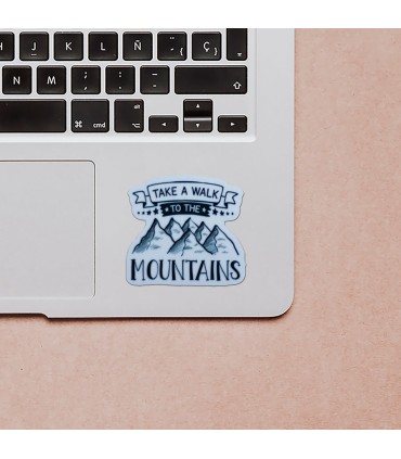 استیکر طرح take a walk to the mountain