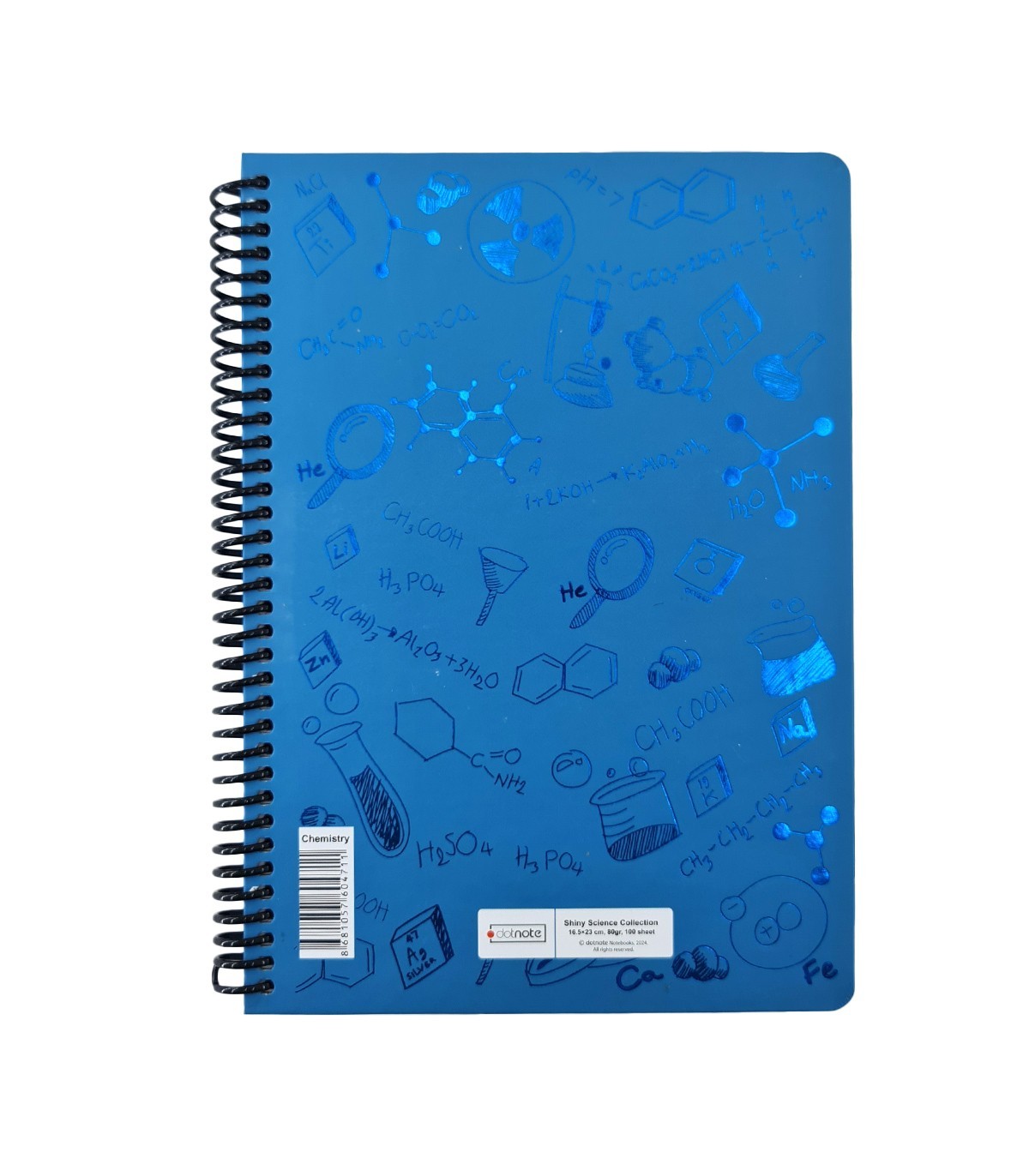 دفتر فرمول shiny وزیری شیمی دات نوت 100 برگ رنگ آبی