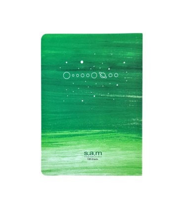 دفتر شومیز کلاسیک 100 برگ سم- طرح سیاره ها رنگ سبز