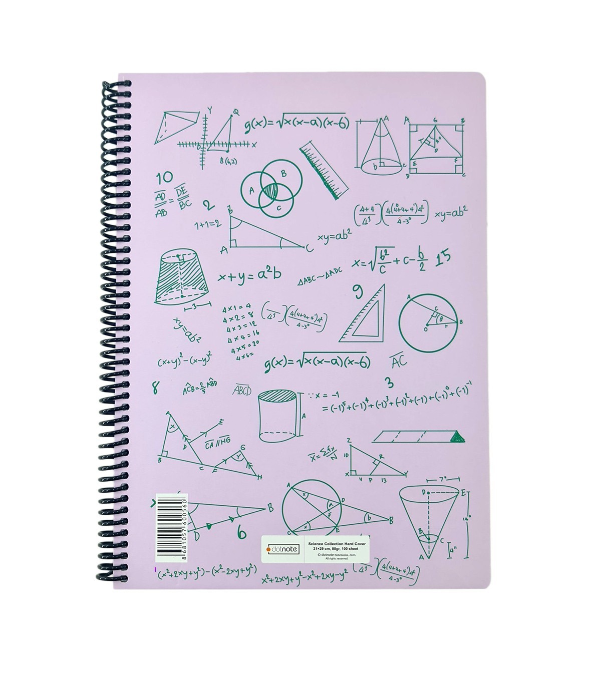 دفتر فرمول ریاضی رحلی دات نوت رنگ صورتی