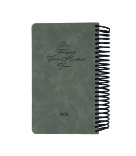 تقویم سال 1404 فنری اروپایی جلد ترمو دات نوت - زیتونی