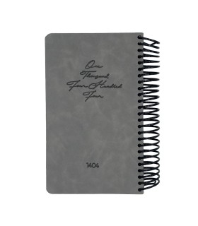 تقویم سال 1404 فنری اروپایی جلد ترمو دات نوت - طوسی