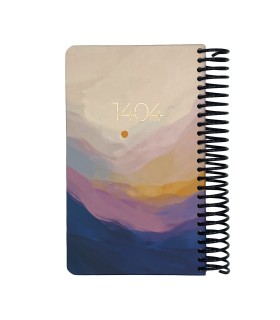 تقویم سال 1404 فنری اروپایی جلد سخت دات نوت - طرح 6