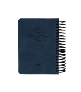 تقویم سال 1404 فنری پالتویی جلد ترمو دات نوت - سرمه ای