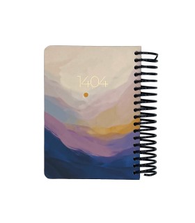 تقویم سال 1404 فنری پالتویی جلد سخت دات نوت - طرح 8