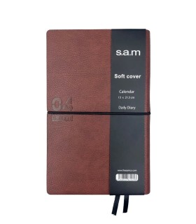 سررسید 1404 سم  SAM مدل سافت کلاسیک اروپایی- قهوه ای تیره