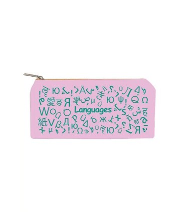 زیپ کیف دات نوت مدل Languages سایز B5 رنگ صورتی