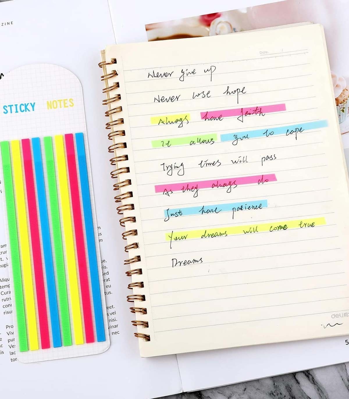 استیکی نوت شفاف مدل هایلایتر نواری