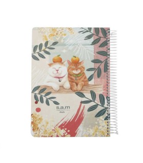 دفتر وزیری فانتزی 80 برگ سم SAM- طرح گربه ملوس