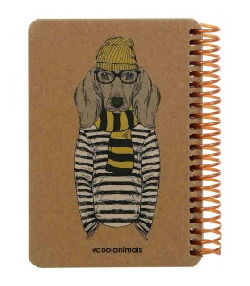 دفترچه سایز A6 سیمی 100 برگ دات نوت سری Coolanimals طرح اسپورت داگ