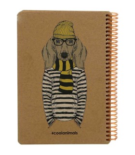 دفترچه سایز A5 سیمی 100 برگ دات نوت سری Coolanimals طرح اسپورت داگ