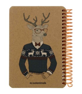 دفترچه سایز A6 سیمی 100 برگ دات نوت سری Coolanimals طرح گوزن جنتلمن