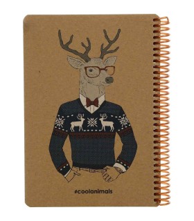 دفترچه سایز A5 سیمی 100 برگ دات نوت سری Coolanimals طرح گوزن جنتلمن