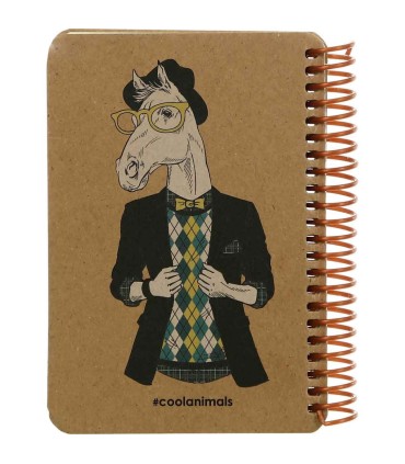 دفترچه سایز A6 سیمی 100 برگ دات نوت سری Coolanimals طرح اسب جنتلمن