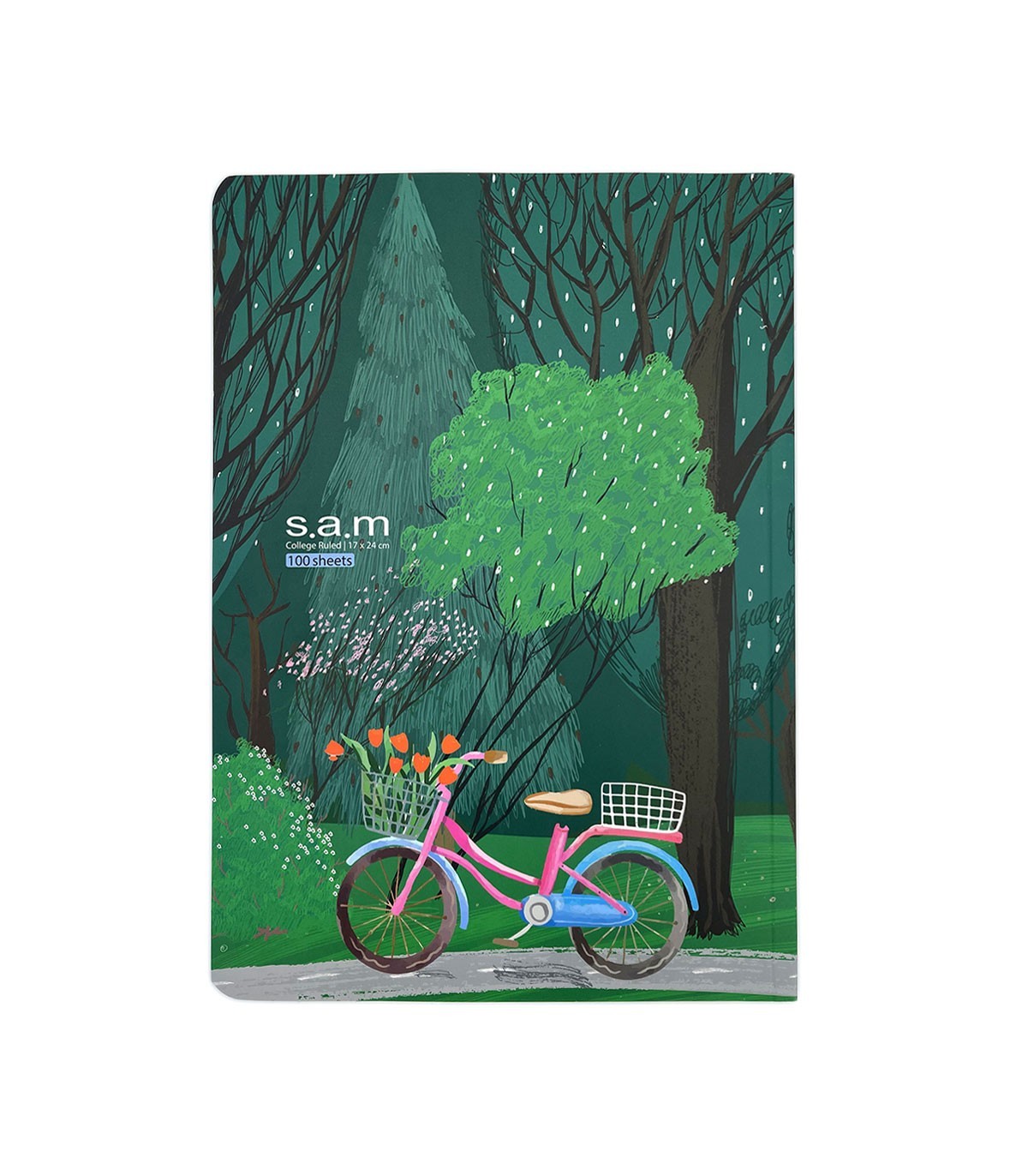 دفتر شومیز فانتزی 100 برگ سم- طرح دوچرخه