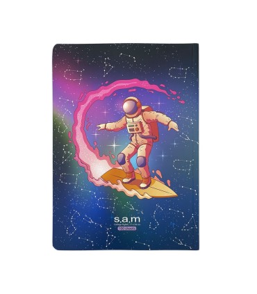 دفتر شومیز فانتزی 100 برگ سم- طرح فضانورد موج سوار