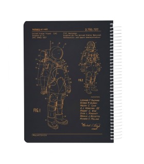 دفتر سیمی وزیری جلد سخت  200 برگ بلوپرینت پیل - طرح فضانورد