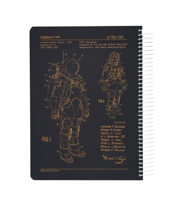 دفتر سیمی وزیری جلد سخت  200 برگ بلوپرینت پیل - طرح فضانورد