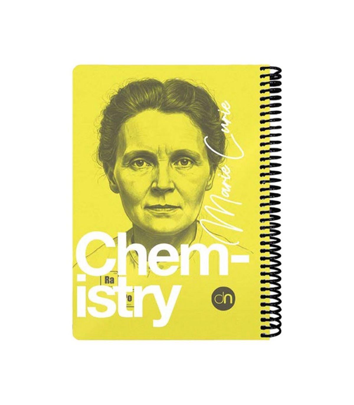 دفتر 100 برگ وزیری شیمی دات نوت سری چهره‌ها رنگ زرد