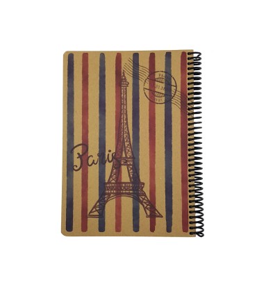 دفتر 100 برگ جلد سخت کرافت- طرح paris