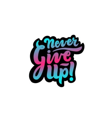 استیکر طرح never give up