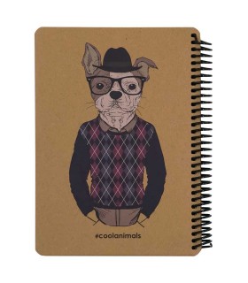 دفترچه سایز A5 سیمی 100 برگ دات نوت سری Coolanimals طرح اسپورت داگ