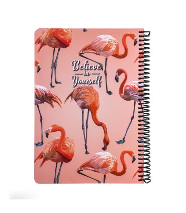 دفتر 100 برگ جلد سخت کلاسیک- طرح فلامینگو 2